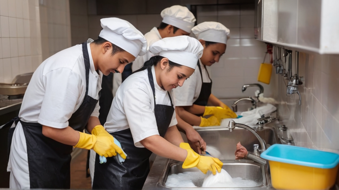 Küchenpersonal Hand Hygiene Waschen Reinigen Keime Sauberkeit