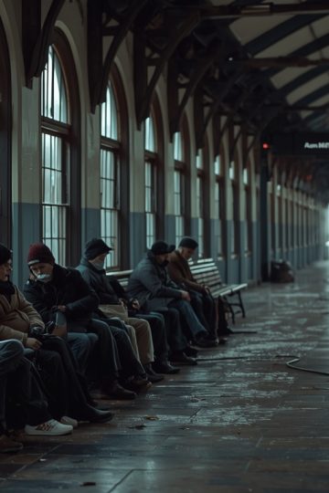 Tnd wartehalle gesellschaft fortschritt bahnhof zug